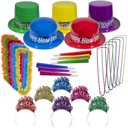 Colorful Showboat New Year Party Kit For 100 Guests