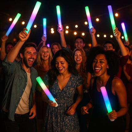 LED Light Up 16 Inch Multicolor Foam Stick Baton