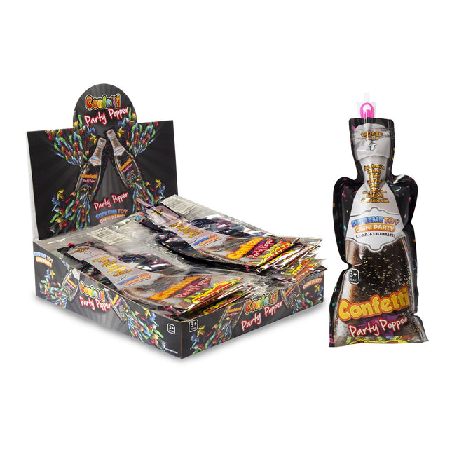 Confetti Party Poppers Retail Counter Display - 24 Per Pack