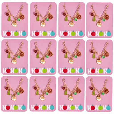 20" Cozy, Merry & Bright Metal Charm Necklaces on a Card - 12 Per Pack