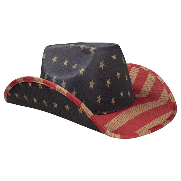 Vintage Patriotic USA American Flag Cowboy Hat