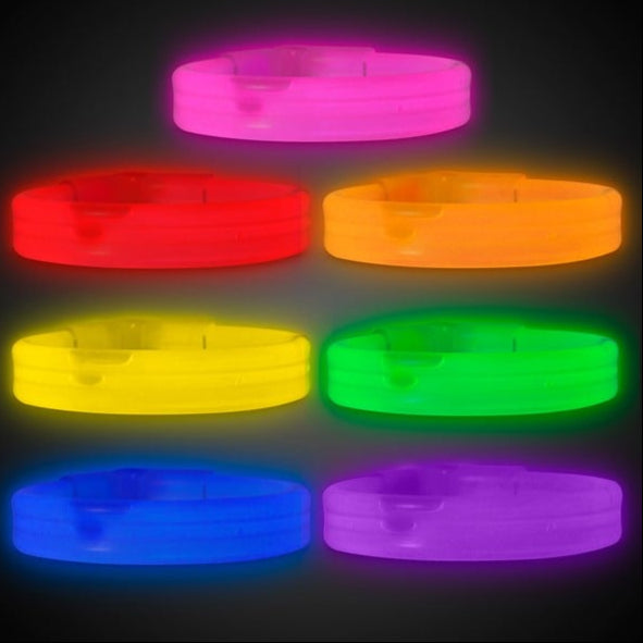 Triple Wide 9 Inch Glow Bracelets