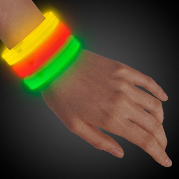 Triple Wide 9 Inch Glow Bracelets