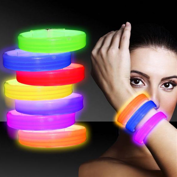 Triple Wide 9 Inch Glow Bracelets