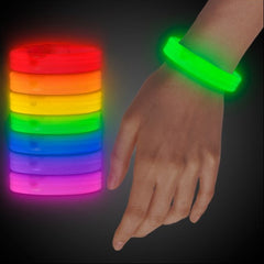 Triple Wide 9 Inch Glow Bracelets