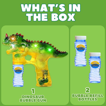 Dinosaur Bubble Gun for Kids & Toddlers