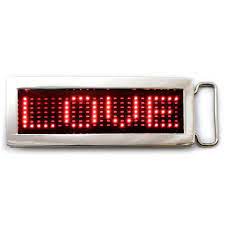 Scrolling Text Belt Buckles Red