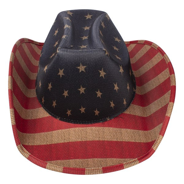 Vintage Patriotic USA American Flag Cowboy Hat