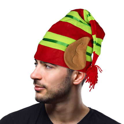 Striped Elf Hat With Ears