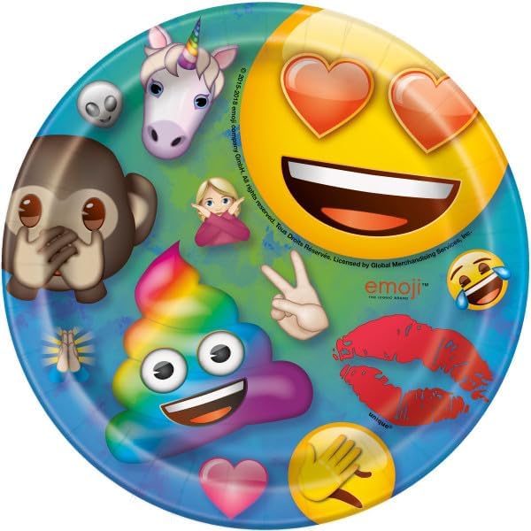 Emoji Birthday Party Supplies Set - Plates, Banner, Loot Bags for 16 Guests