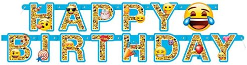 Emoji Birthday Party Supplies Set - Plates, Banner, Loot Bags for 16 Guests