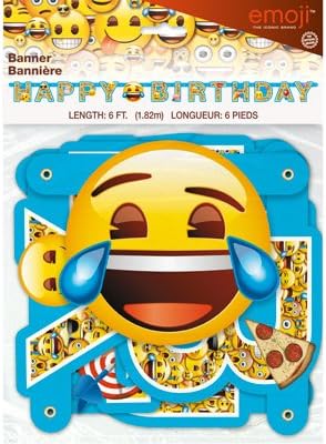Emoji Birthday Party Supplies Set - Plates, Banner, Loot Bags for 16 Guests