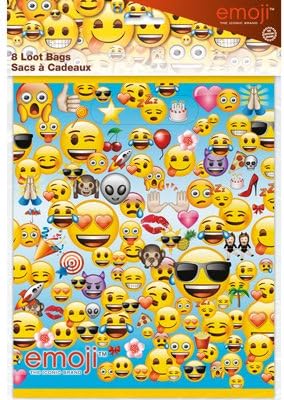 Emoji Birthday Party Supplies Set - Plates, Banner, Loot Bags for 16 Guests