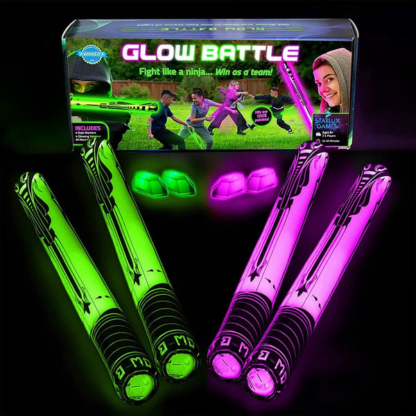 Glow Battle Ninja Game with Glow In The Dark Foam Swords