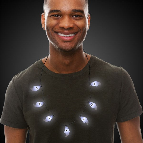 LED Light Up Ghost Necklace | PartyGlowz