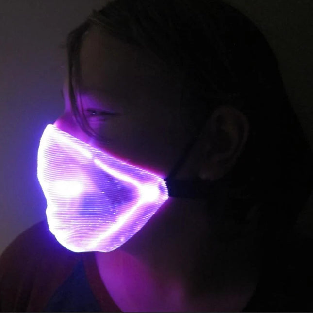 Fiber Optic Multi-Color Light Up Face Mask - 1 Per Pack
