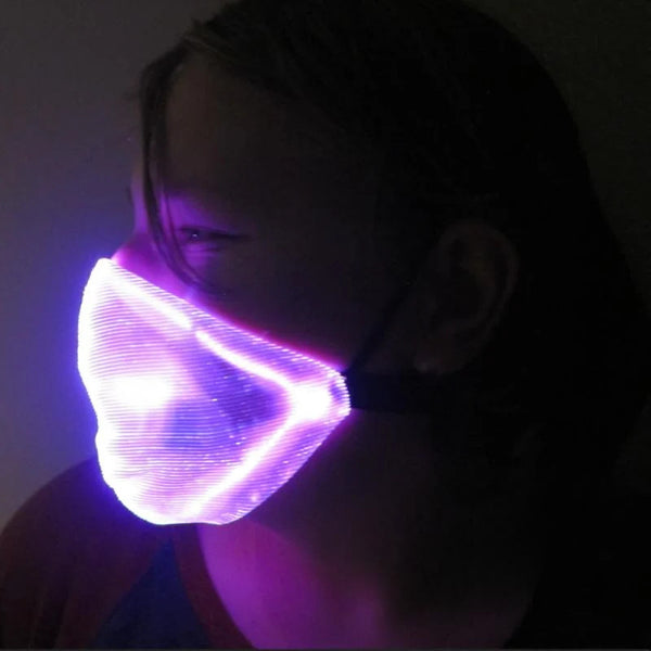 Fiber Optic Multi-Color Light Up Face Mask - 1 Per Pack