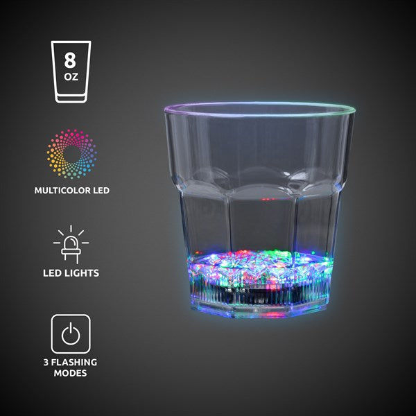 Flashing Multi‑Color LED Rocks 8 oz Glass