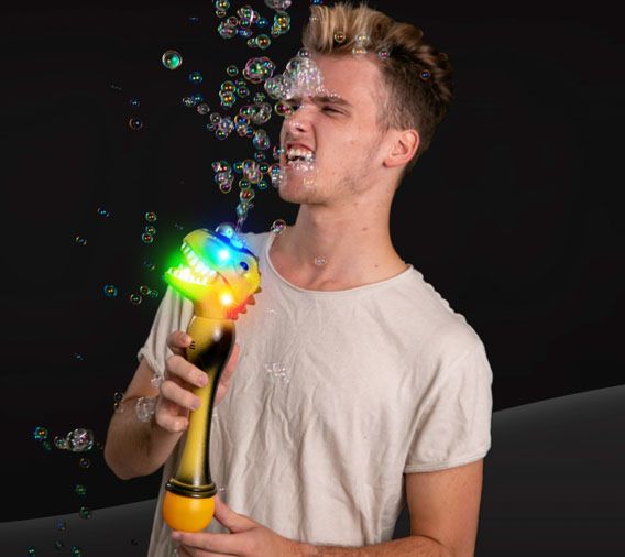 Led Light Up Dinosaur Bubble Wand