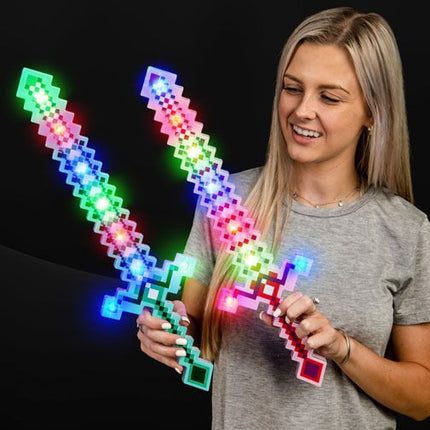 Led Light Up Crystal Pixel Sword
