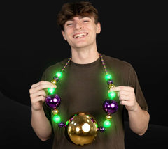 42 Inches Light Up Mardi Gras Jumbo Ball Necklace