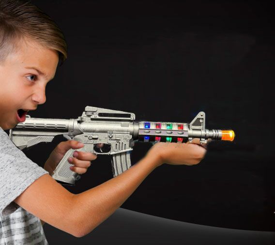 Light Up Spinning AK47 Toy Gun
