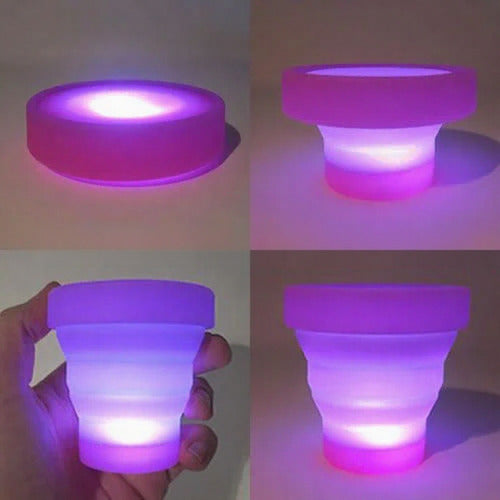 LED Light Up Rechargeable Folding Glow Travel Cups - Assorted