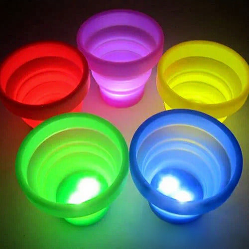 LED Light Up Rechargeable Folding Glow Travel Cups - Assorted