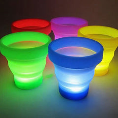 LED Light Up Rechargeable Folding Glow Travel Cups - Assorted