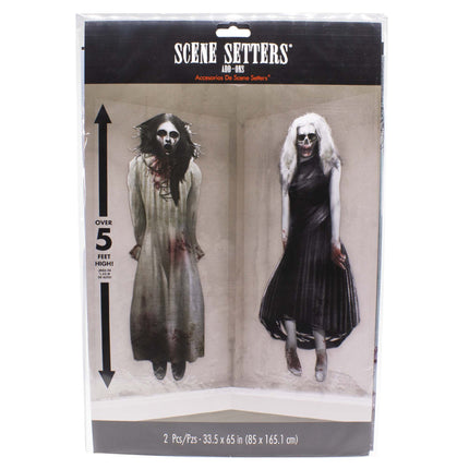 Spooky 65" x 33 1/2" Ghost Girls Backdrop - 2 Pieces Per Pack