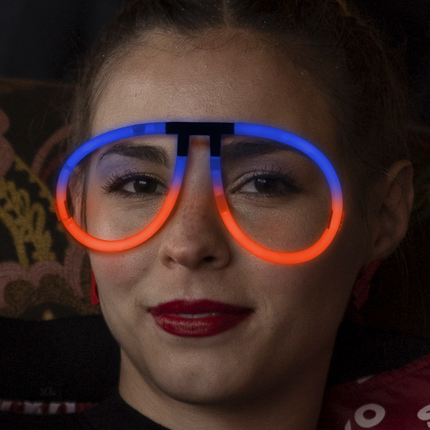 Glow Blue & Orange Bi-Color Aviator Style Eyeglasses