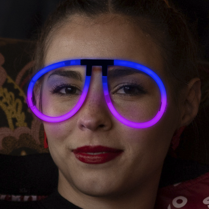 Glow Blue & Pink Bi-Color Aviator Style Eyeglasses
