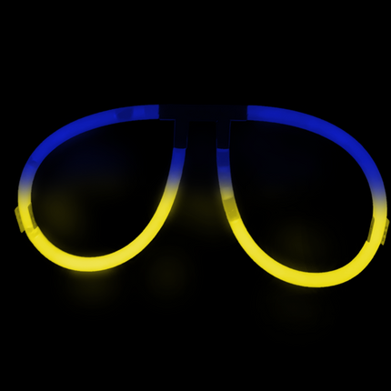 Glow Blue & Yellow Bi-Color Aviator Style Eyeglasses