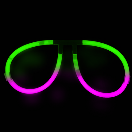 Glow Green & Pink Bi-Color Aviator Style Eyeglasses