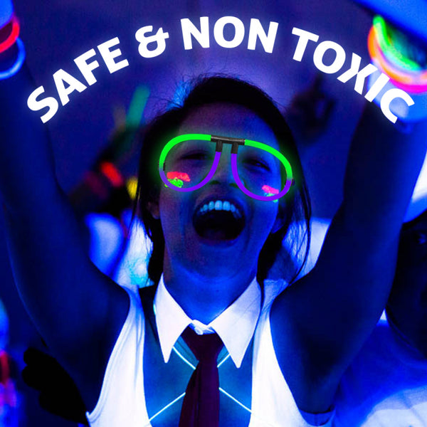 Glow Green & Pink Bi-Color Aviator Style Eyeglasses