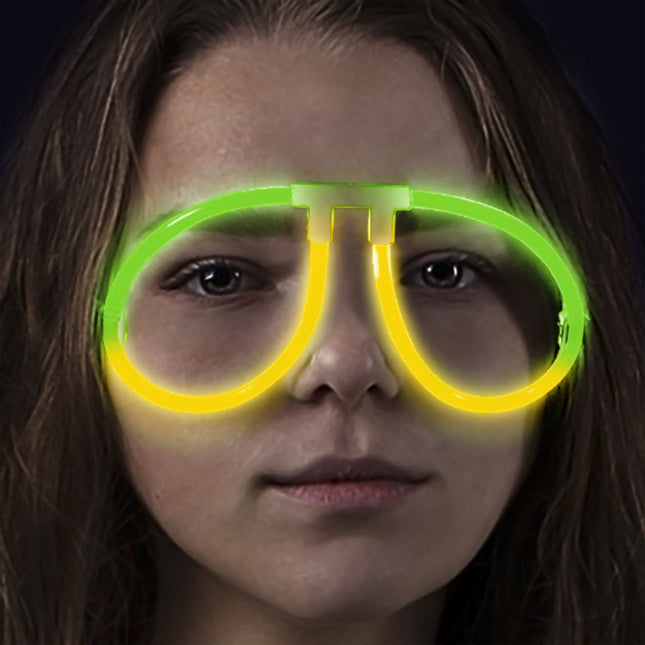 Glow Yellow & Green Bi-Color Aviator Style Eyeglasses