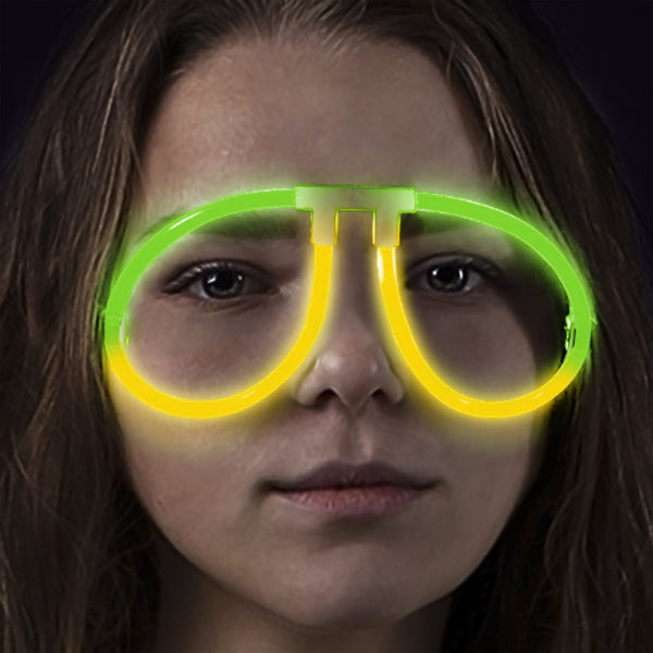 Glow Yellow & Green Bi-Color Aviator Style Eyeglasses