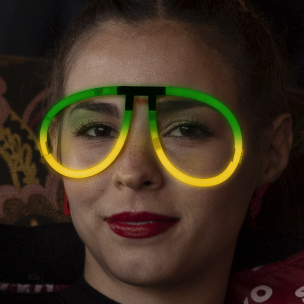 Glow Yellow & Green Bi-Color Aviator Style Eyeglasses