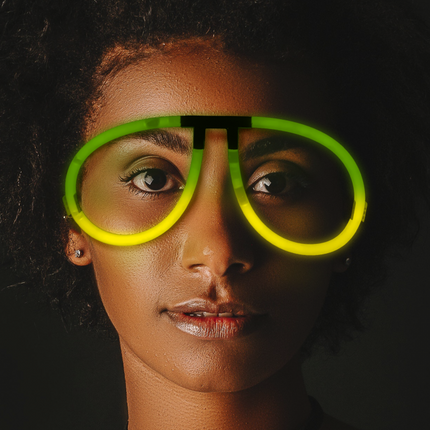 Glow Yellow & Green Bi-Color Aviator Style Eyeglasses