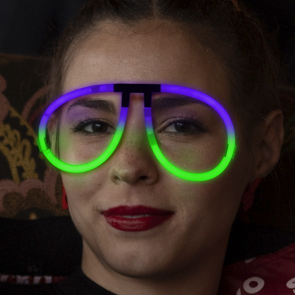 Glow Purple & Green Bi-Color Aviator Style Eyeglasses