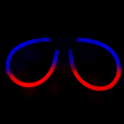 Glow Red & Blue Bi-Color Aviator Style Eyeglasses