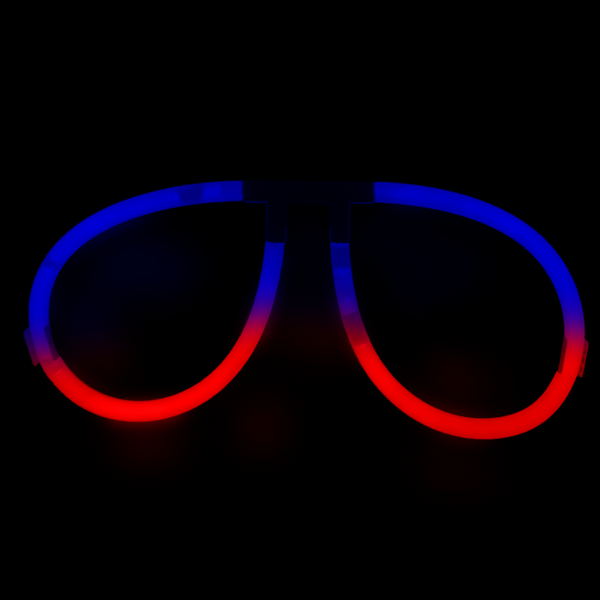 Glow Red & Blue Bi-Color Aviator Style Eyeglasses