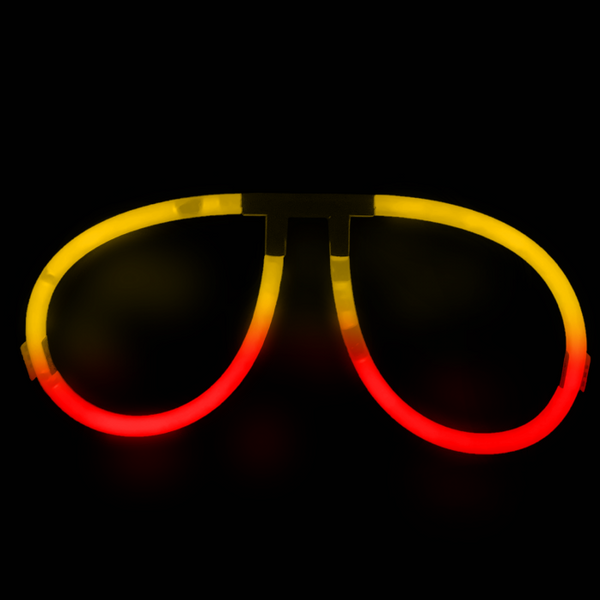 Glow Red & Yellow Bi-Color Aviator Style Eyeglasses