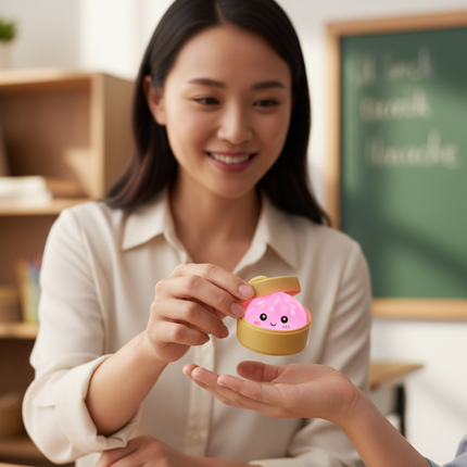 2.5" Glow in the Dark Dumpling Squishy - Pack of 4