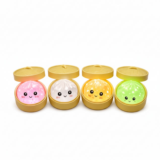 2.5" Glow in the Dark Dumpling Squishy - Pack of 4