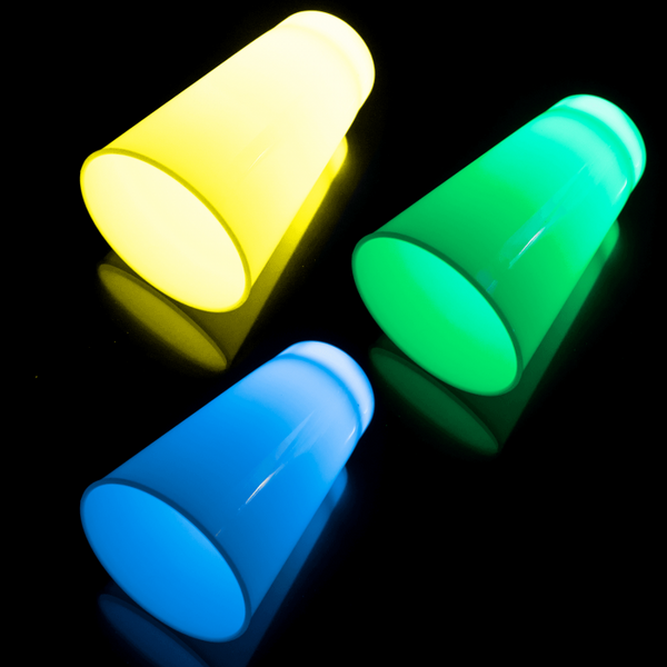Glow In The Dark LED 12 Oz Cups - Blue, Green & Yellow