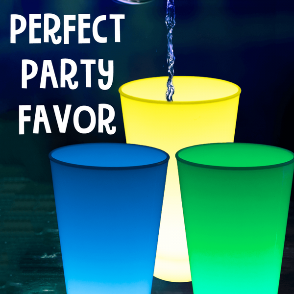 Glow In The Dark LED 12 Oz Cups - Blue, Green & Yellow