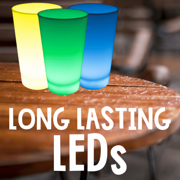 Glow In The Dark LED 12 Oz Cups - Blue, Green & Yellow