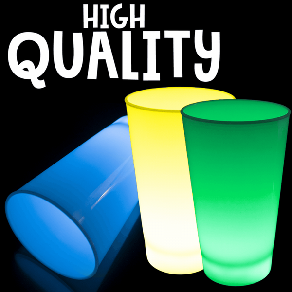Glow In The Dark LED 12 Oz Cups - Blue, Green & Yellow