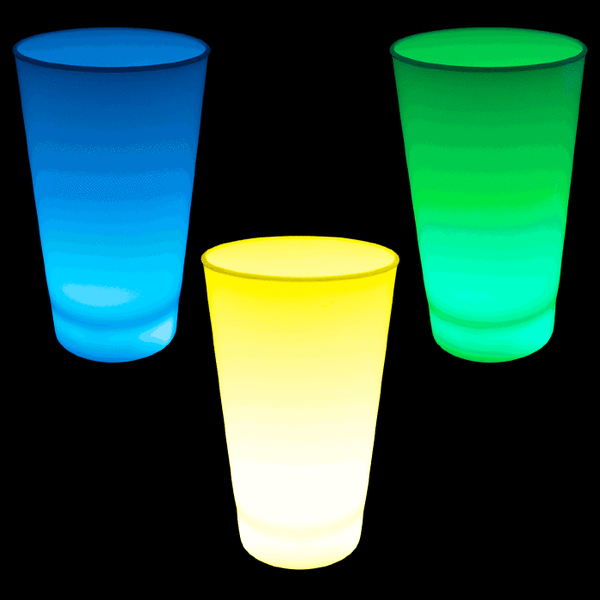 Glow In The Dark LED 12 Oz Cups - Blue, Green & Yellow